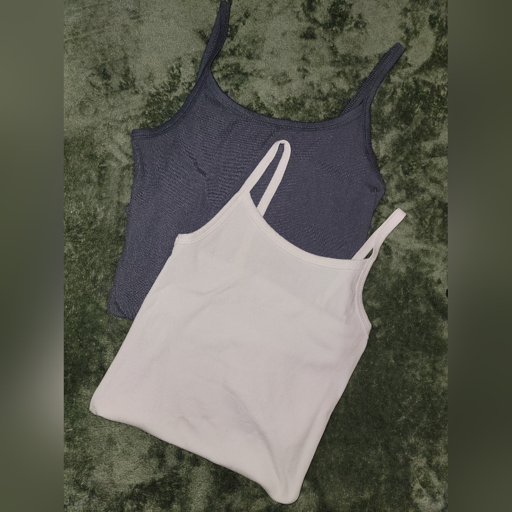 Gray & white athletic tank top
